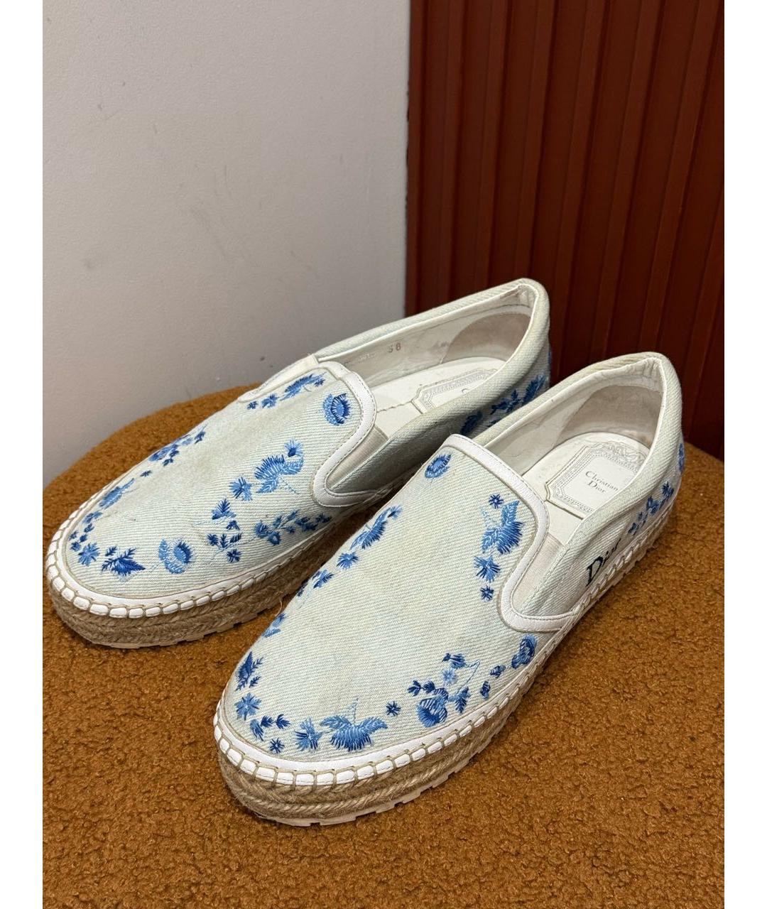 CHRISTIAN DIOR Голубые текстильные эспадрильи, фото 2