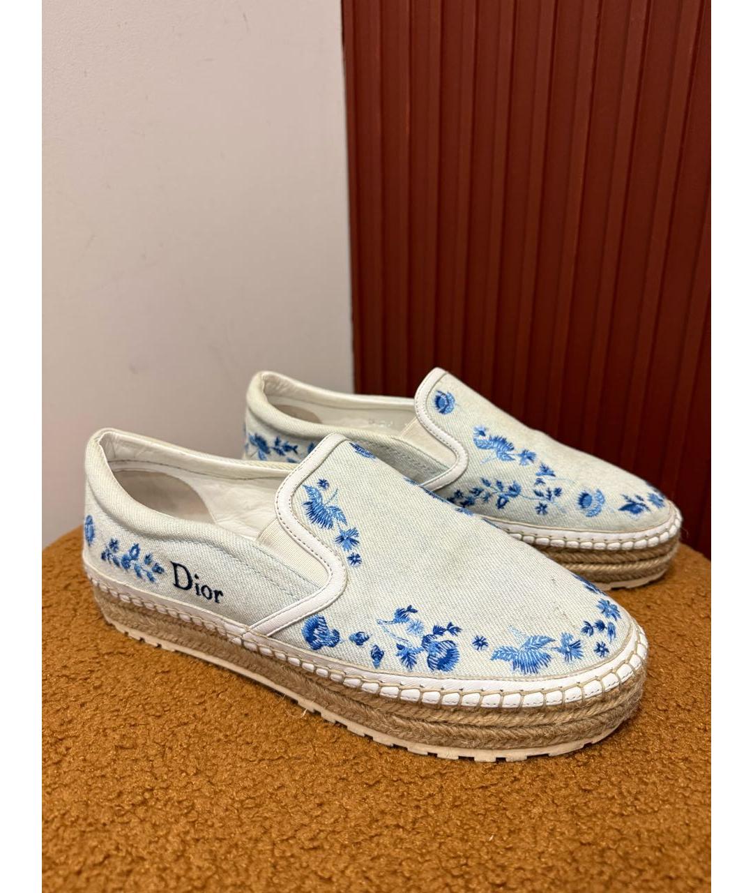 CHRISTIAN DIOR Голубые текстильные эспадрильи, фото 3
