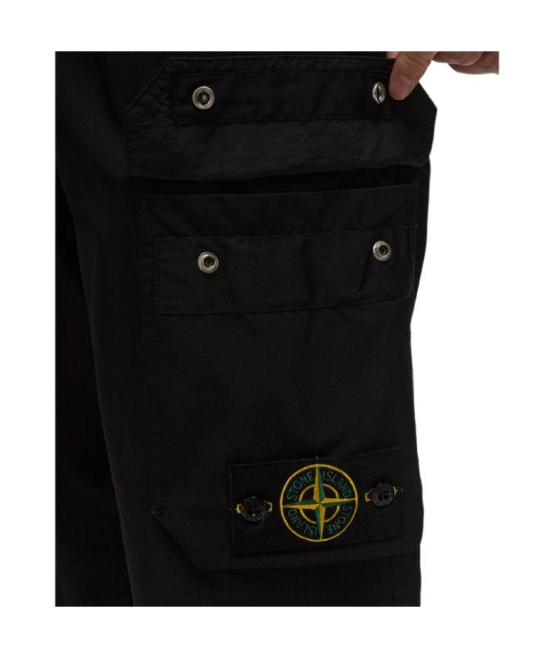 STONE ISLAND Черные повседневные брюки, фото 2
