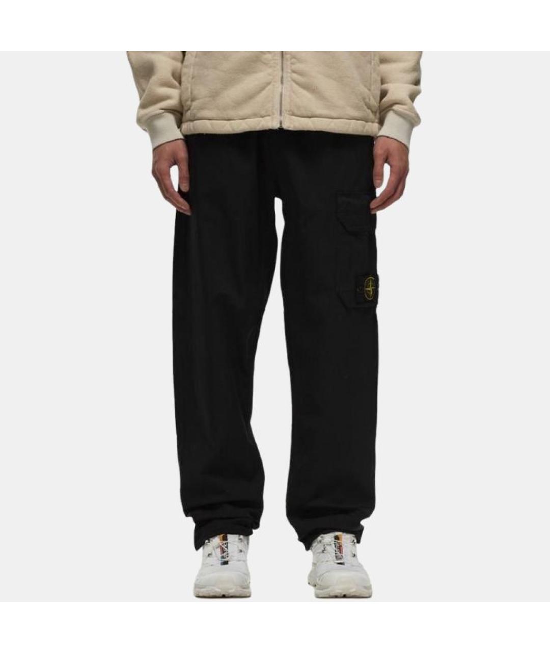 STONE ISLAND Черные повседневные брюки, фото 3