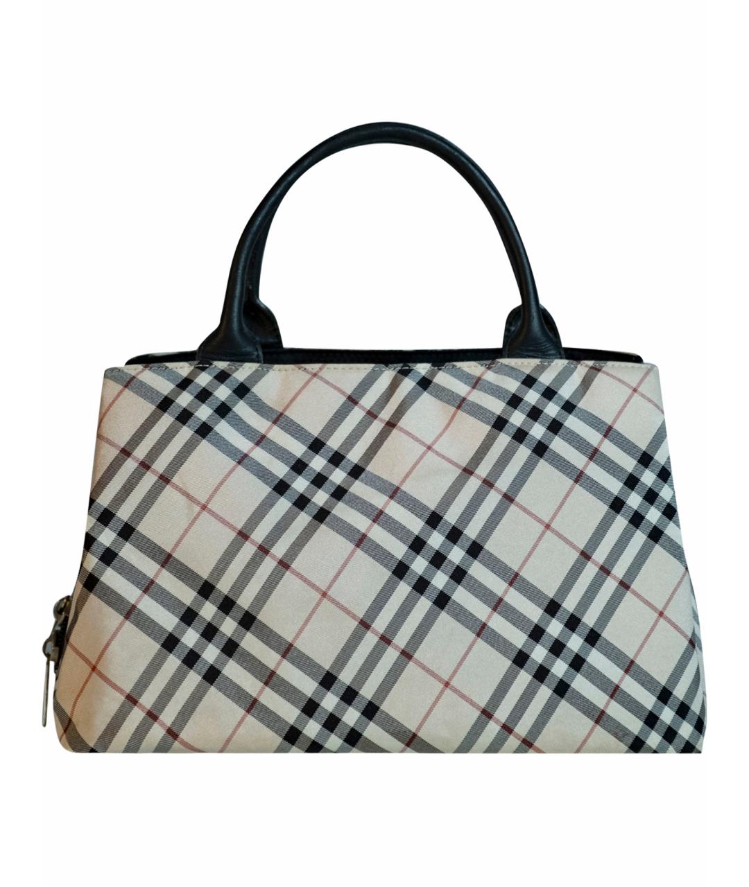 BURBERRY Бежевая синтетическая сумка с короткими ручками, фото 1