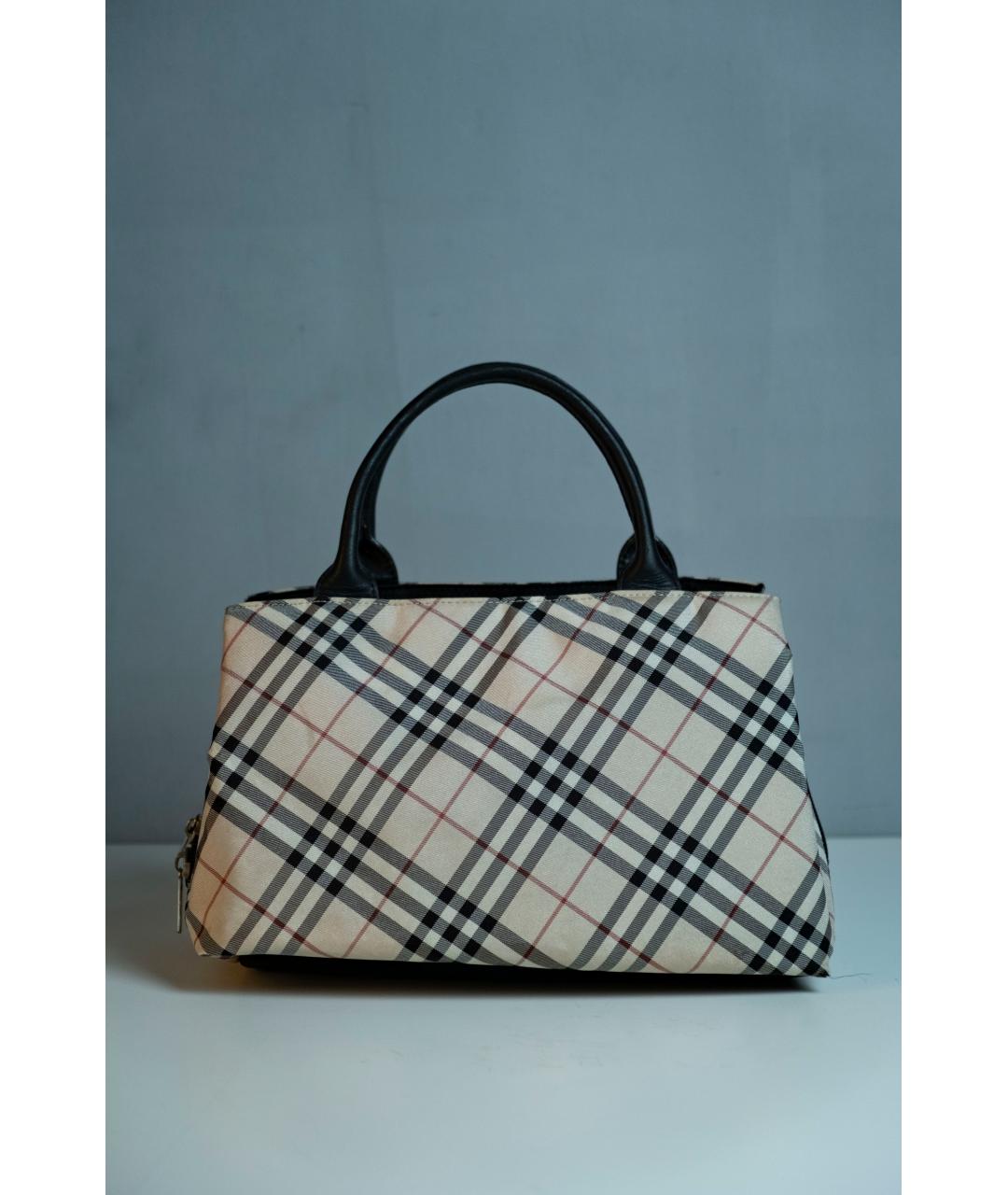 BURBERRY Бежевая синтетическая сумка с короткими ручками, фото 10