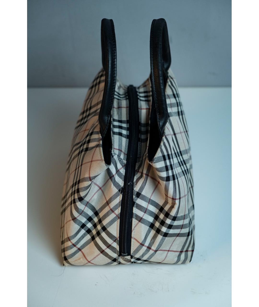 BURBERRY Бежевая синтетическая сумка с короткими ручками, фото 3