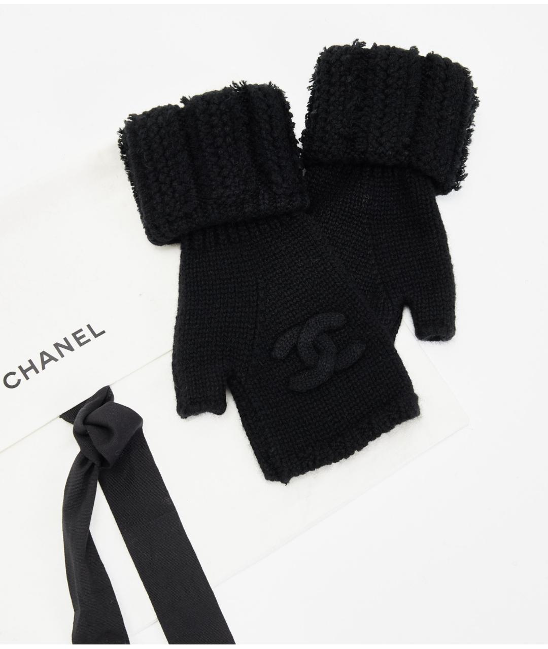 CHANEL Черные шерстяные перчатки, фото 2