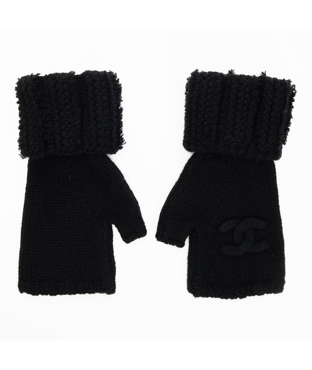 CHANEL Черные шерстяные перчатки, фото 3