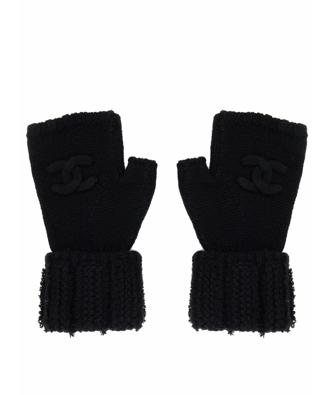CHANEL Черные шерстяные перчатки, фото 1
