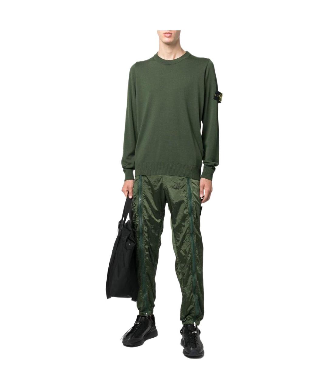 STONE ISLAND Зеленые повседневные брюки, фото 2