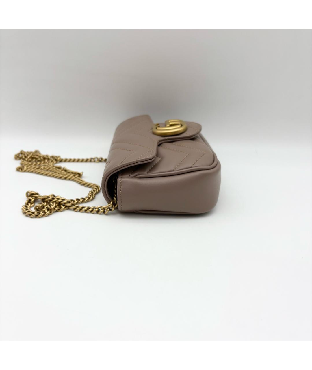 GUCCI Бежевая кожаная сумка через плечо, фото 3