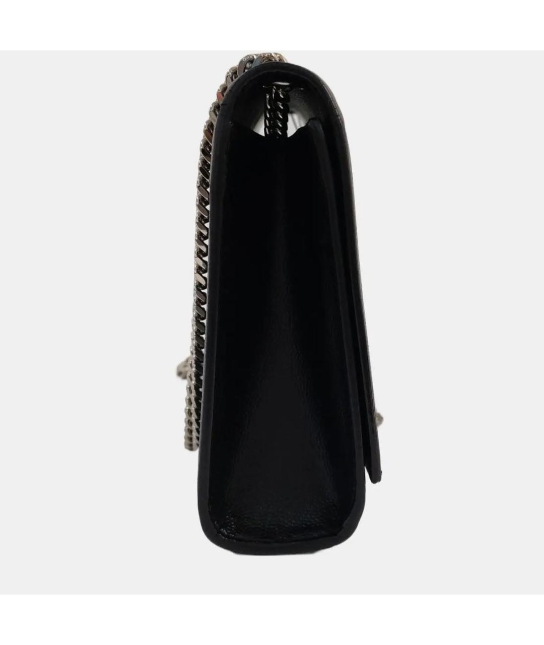 SAINT LAURENT Черная кожаная сумка через плечо, фото 3