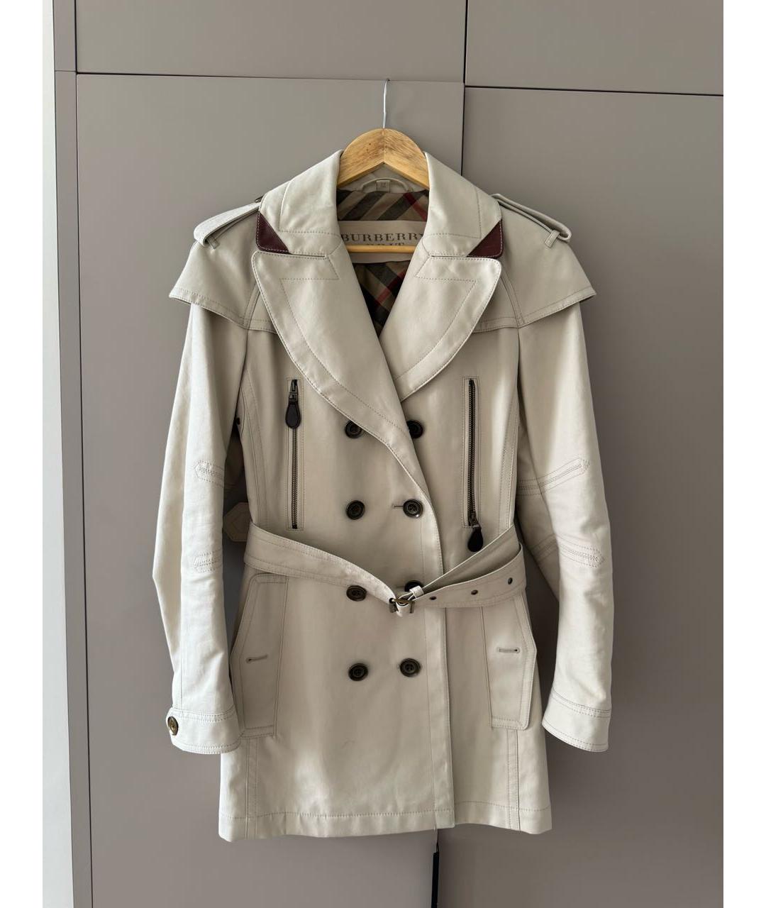 BURBERRY Бежевый хлопко-эластановый тренч/плащ, фото 8
