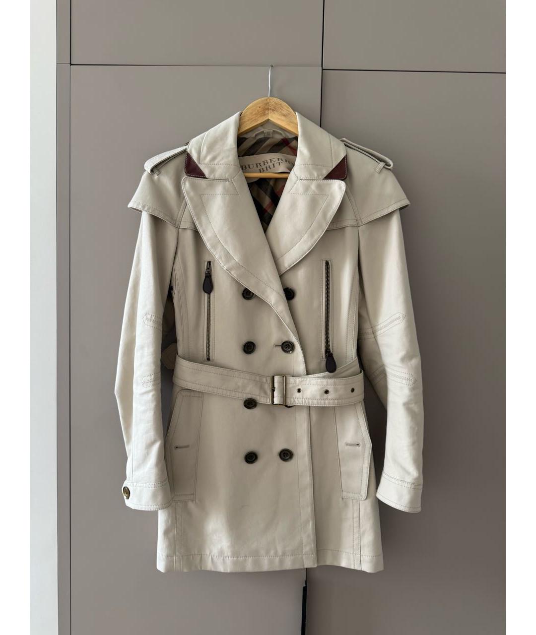 BURBERRY Бежевый хлопко-эластановый тренч/плащ, фото 9