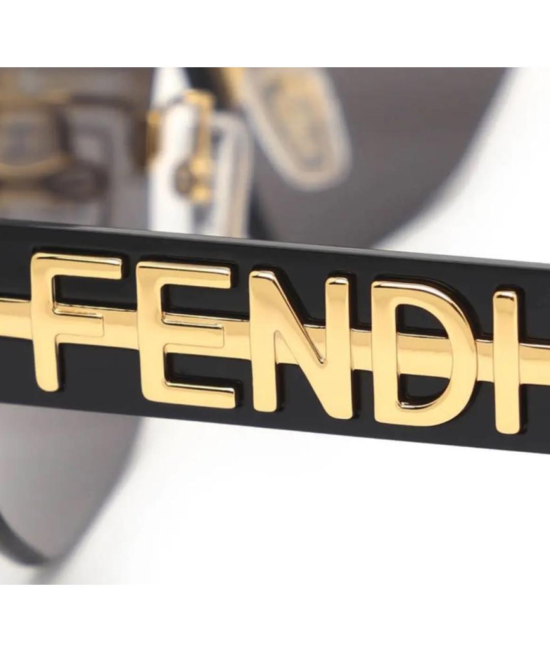 FENDI Коричневые пластиковые солнцезащитные очки, фото 4