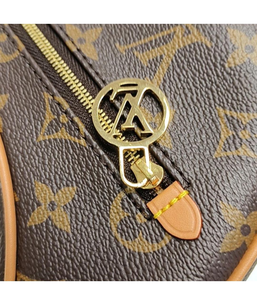LOUIS VUITTON Коричневая кожаная сумка через плечо, фото 6