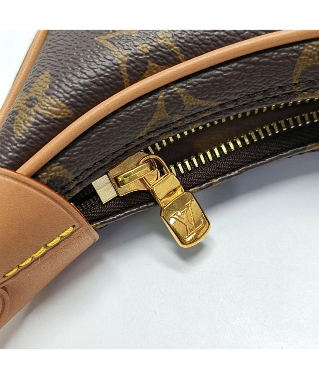 LOUIS VUITTON Коричневая кожаная сумка через плечо, фото 7