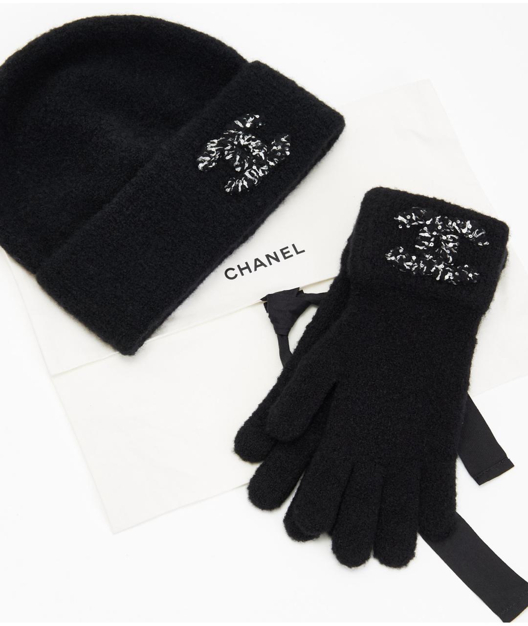 CHANEL Черная кашемировая шапка, фото 2