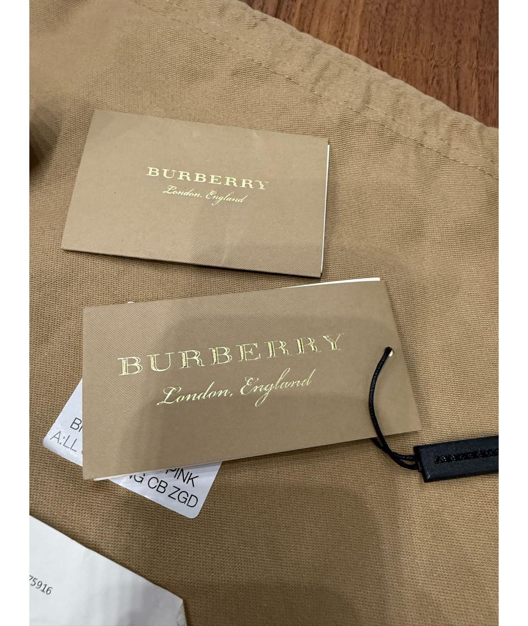BURBERRY Розовая кожаная сумка через плечо, фото 8