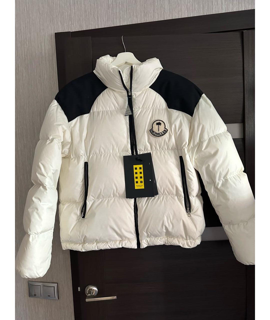 MONCLER Белый полиэстеровый пуховик, фото 9