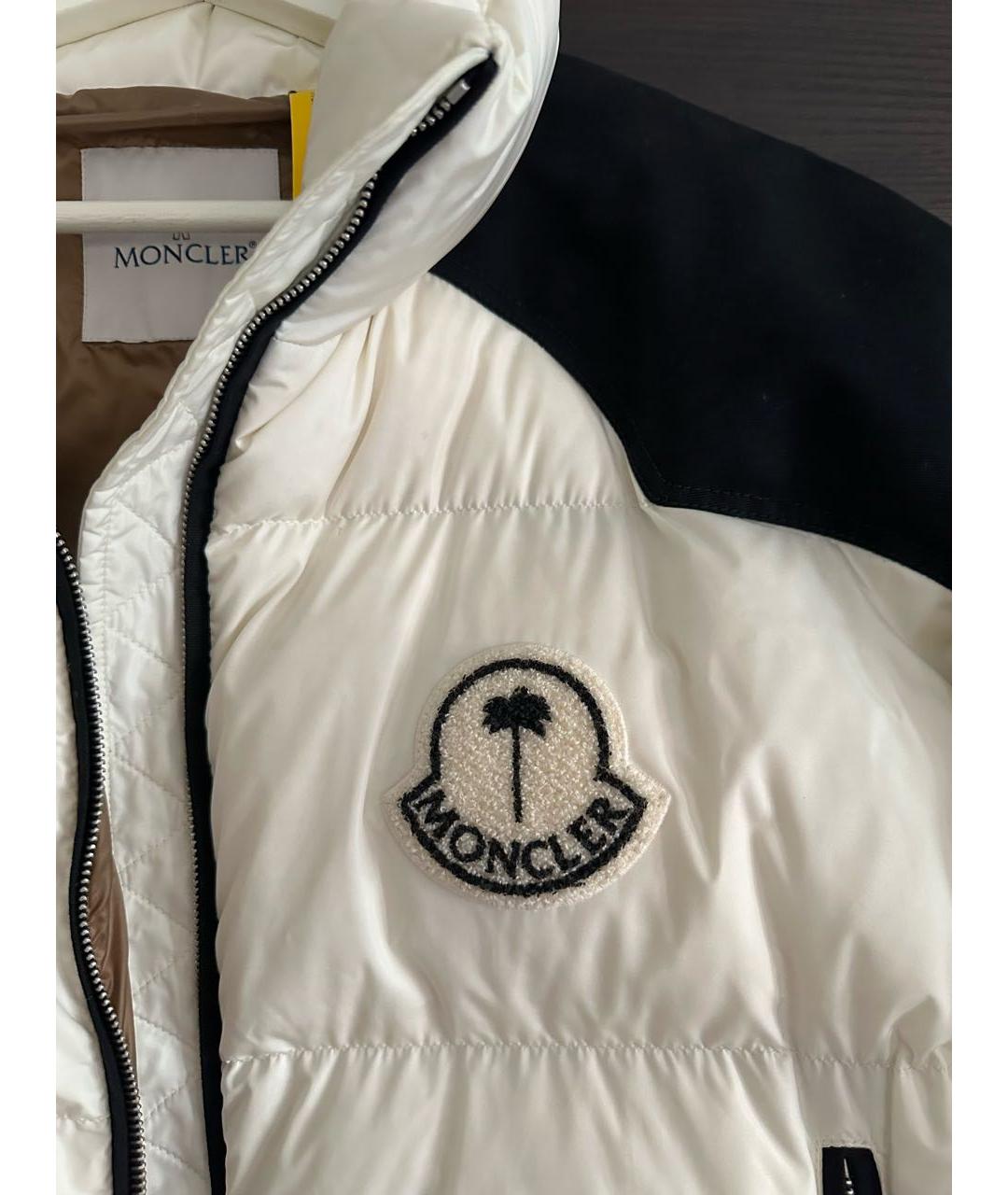 MONCLER Белый полиэстеровый пуховик, фото 5