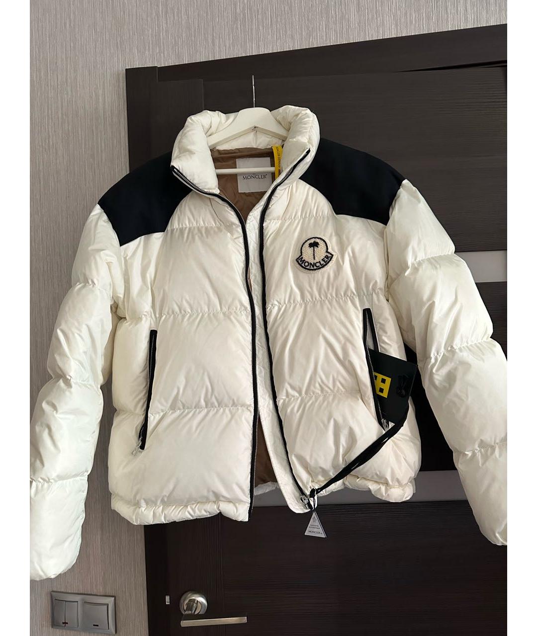 MONCLER Белый полиэстеровый пуховик, фото 4
