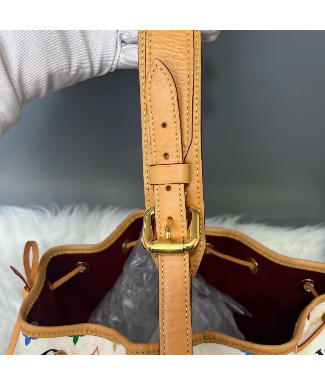 LOUIS VUITTON Белая кожаная сумка тоут, фото 7