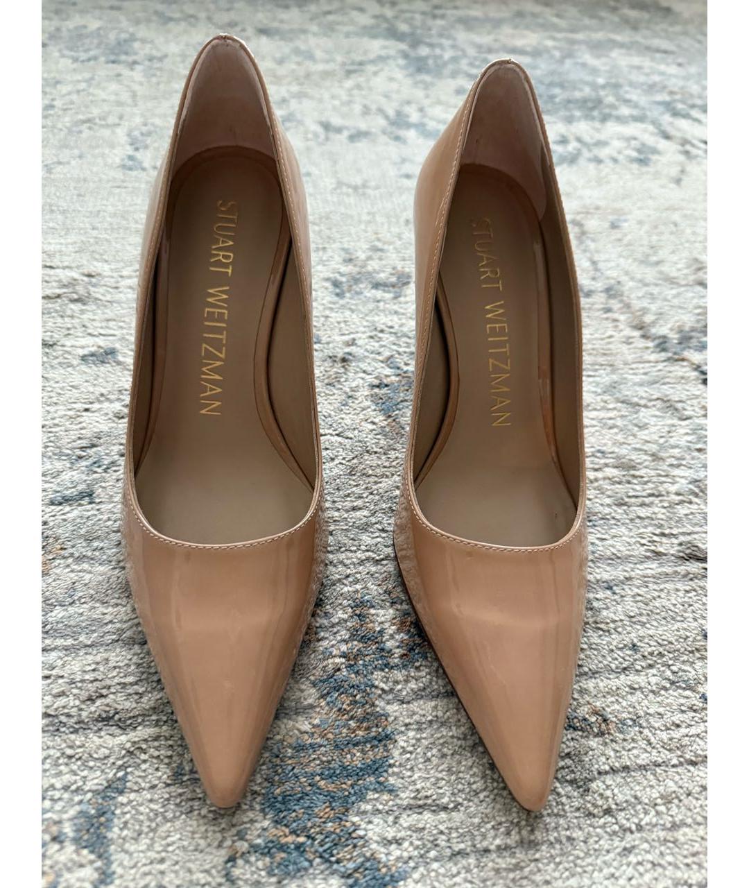 STUART WEITZMAN Бежевые кожаные туфли, фото 2