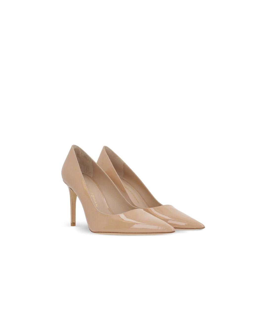 STUART WEITZMAN Бежевые кожаные туфли, фото 3