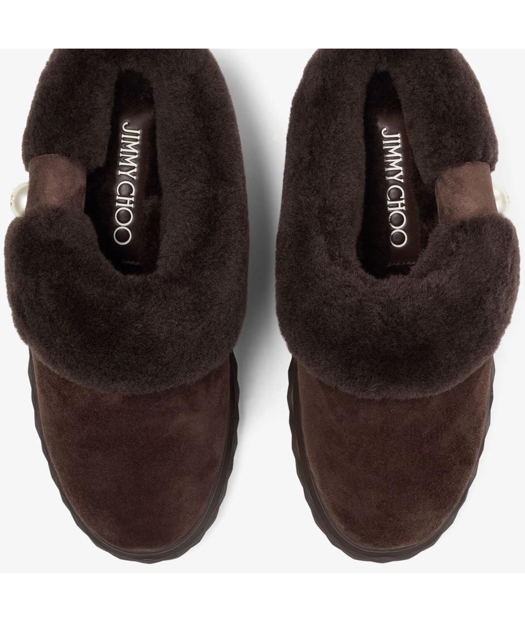 JIMMY CHOO Коричневые кожаные мюли, фото 4