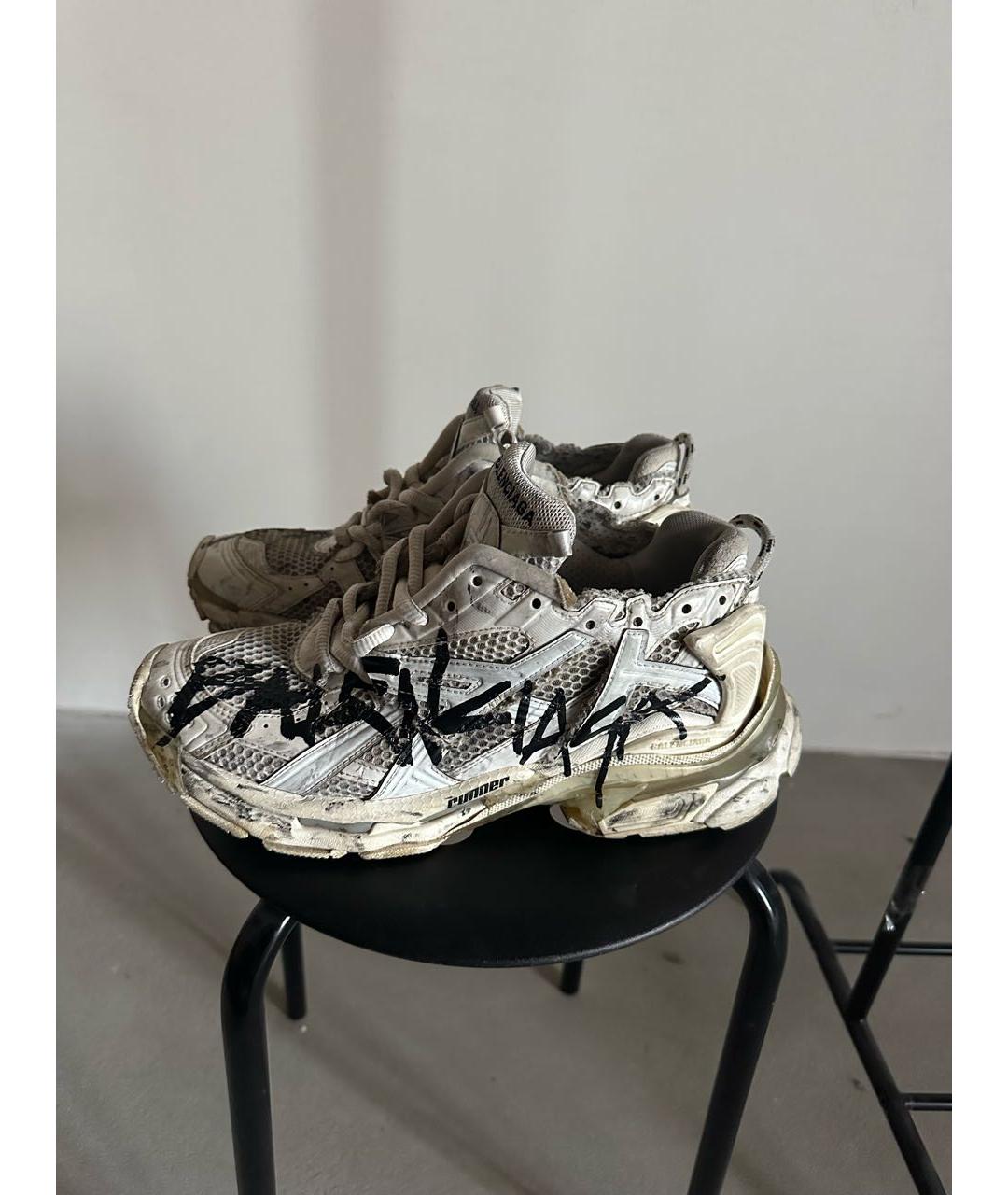BALENCIAGA Белые низкие кроссовки / кеды, фото 7