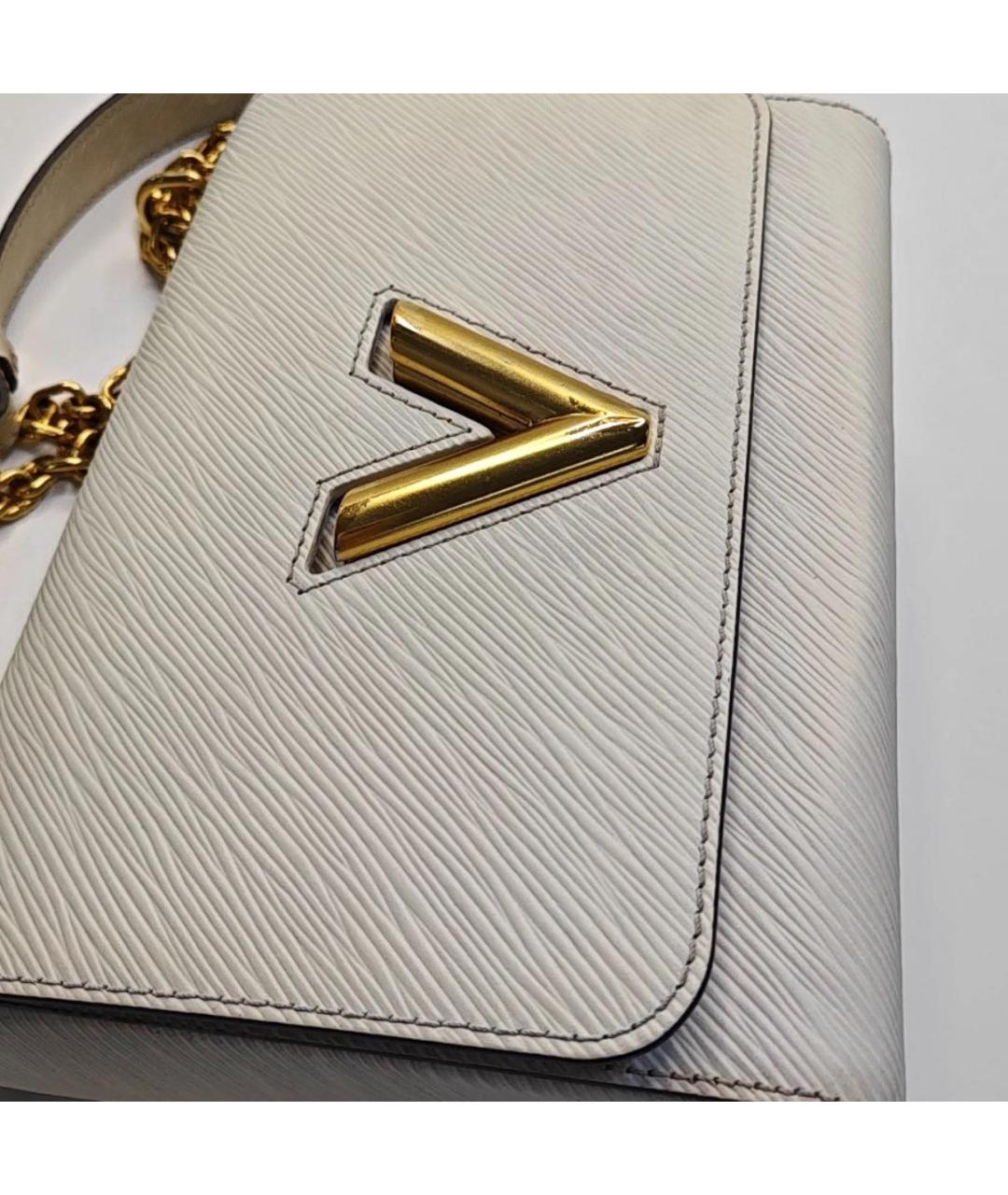 LOUIS VUITTON Белая кожаная сумка через плечо, фото 7