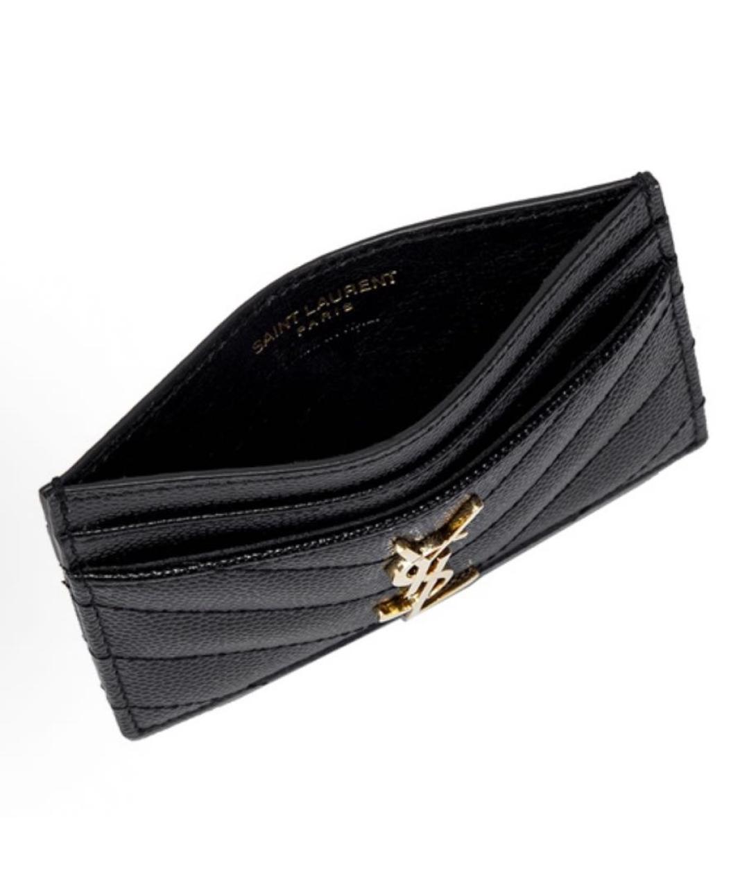 SAINT LAURENT Черный кардхолдер из искусственной кожи, фото 4