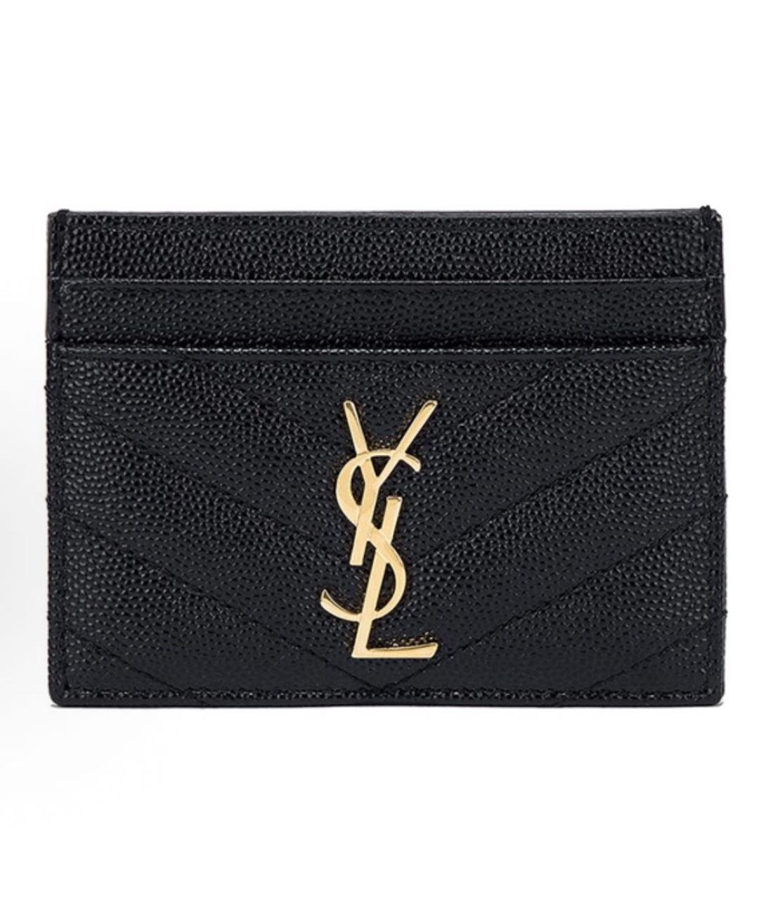 SAINT LAURENT Черный кардхолдер из искусственной кожи, фото 1