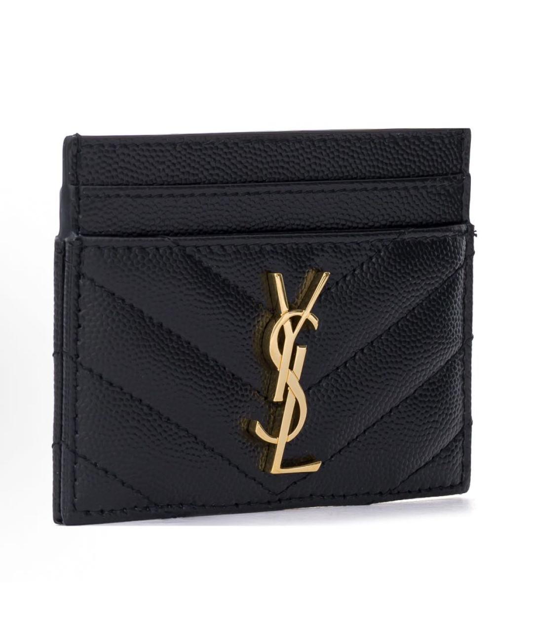 SAINT LAURENT Черный кардхолдер из искусственной кожи, фото 2