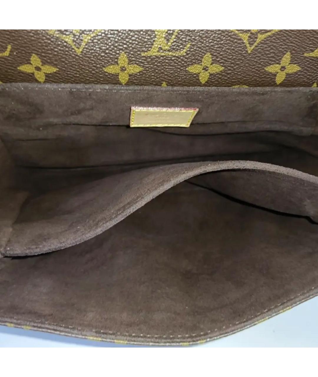 LOUIS VUITTON Коричневая кожаная сумка через плечо, фото 5