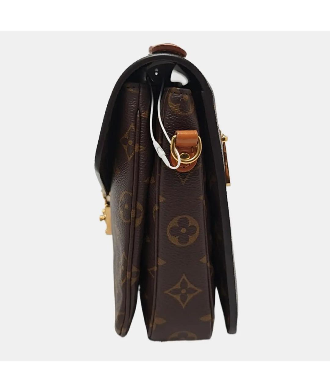 LOUIS VUITTON Коричневая кожаная сумка через плечо, фото 2