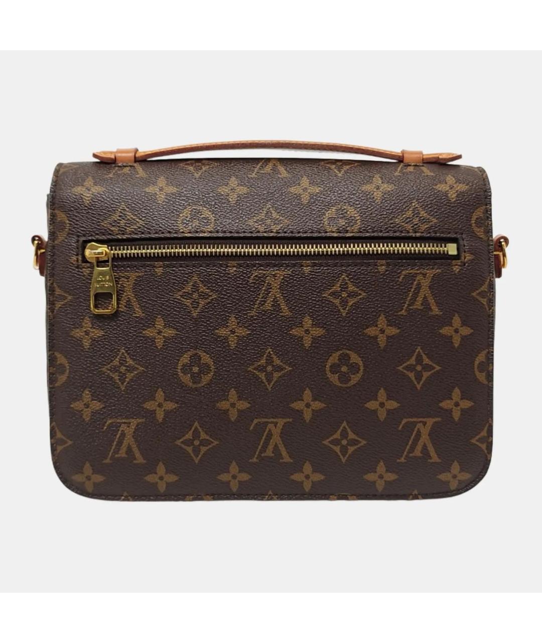 LOUIS VUITTON Коричневая кожаная сумка через плечо, фото 4