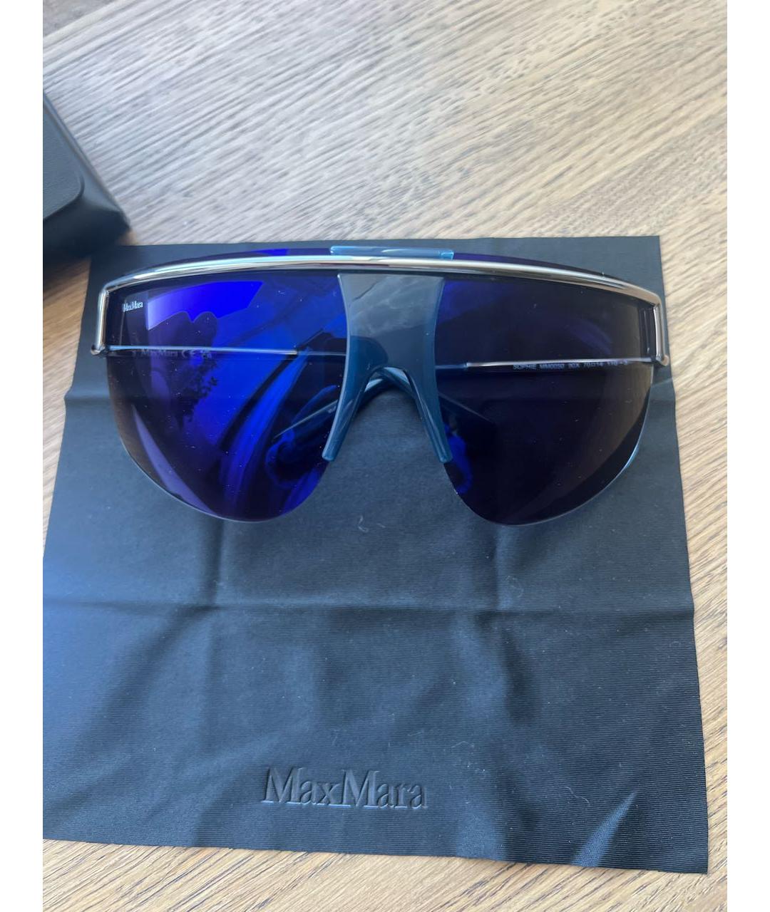 MAX MARA Темно-синие пластиковые солнцезащитные очки, фото 9