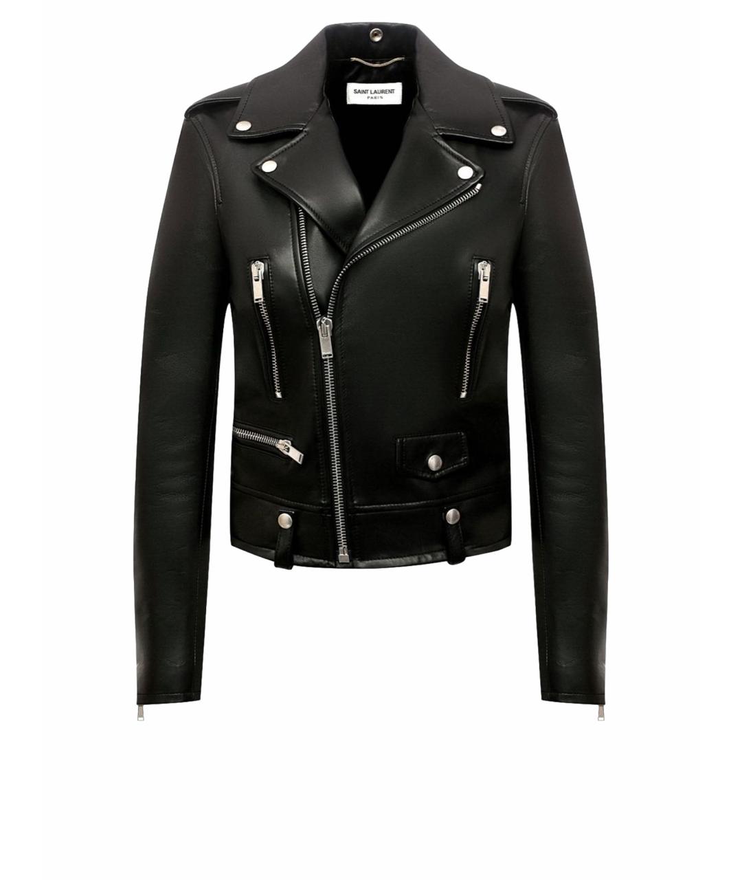 SAINT LAURENT Черная кожаная куртка, фото 1