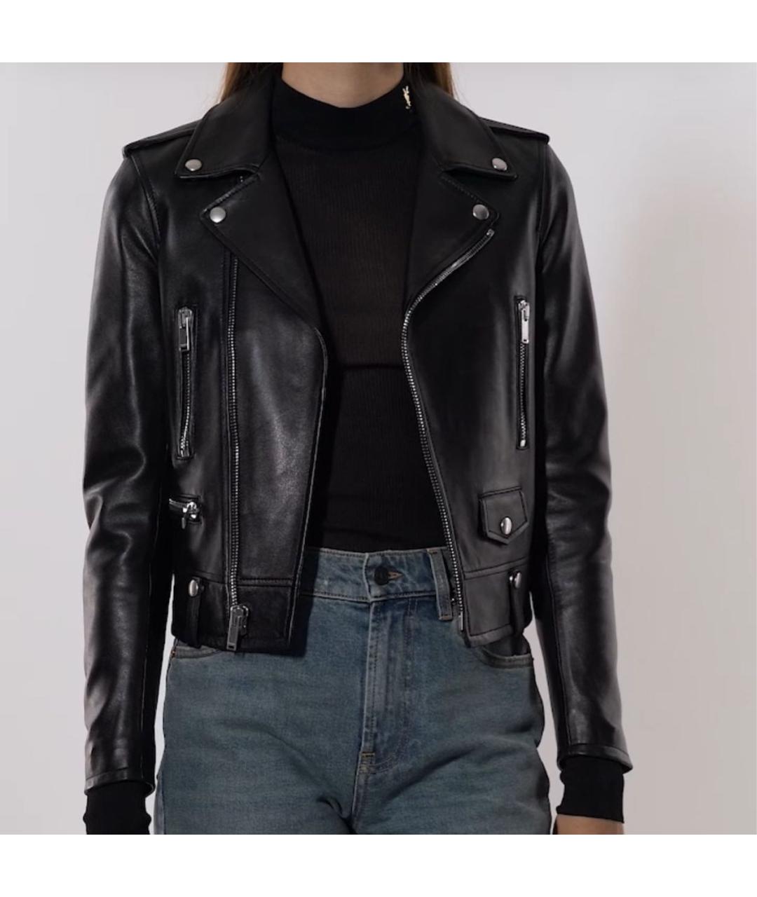 SAINT LAURENT Черная кожаная куртка, фото 6