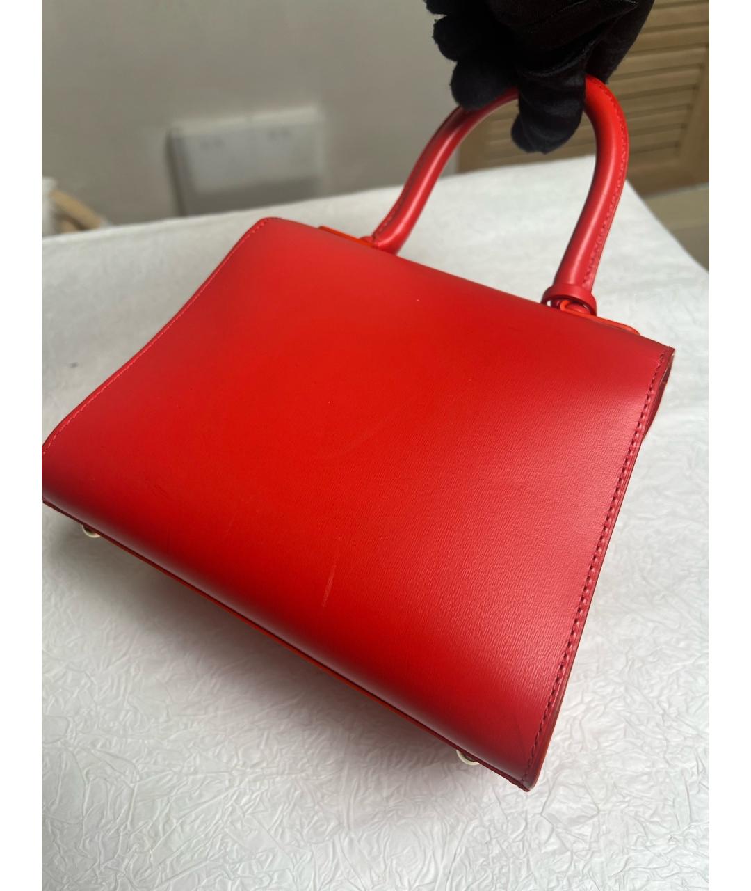 DELVAUX Красная кожаная сумка с короткими ручками, фото 4