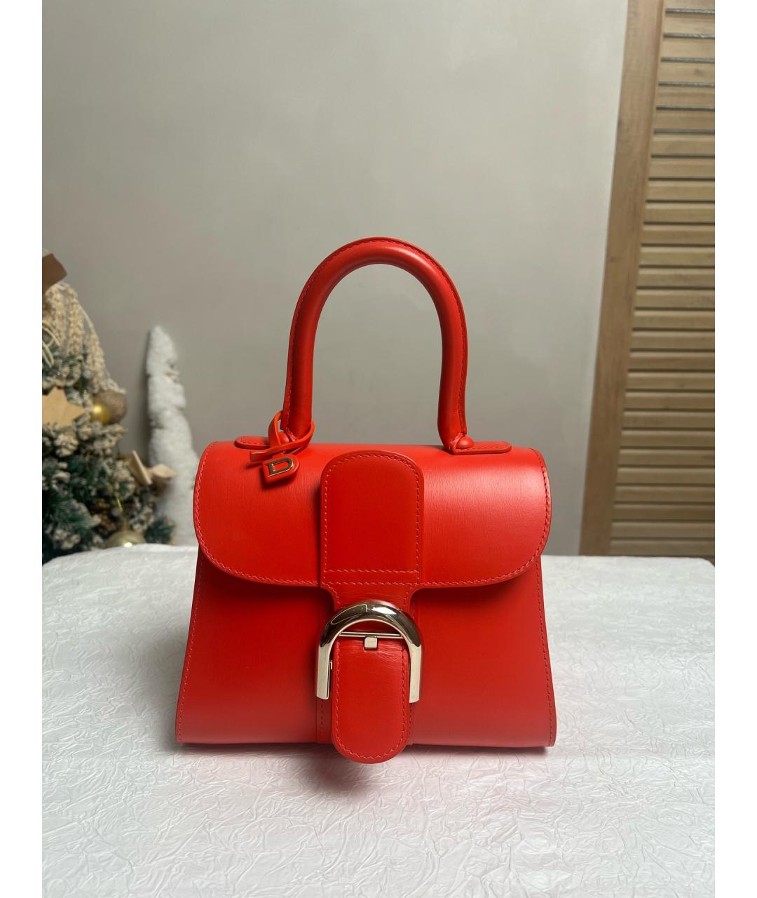 DELVAUX Красная кожаная сумка с короткими ручками, фото 2