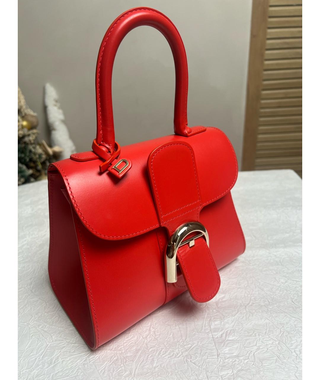 DELVAUX Красная кожаная сумка с короткими ручками, фото 3
