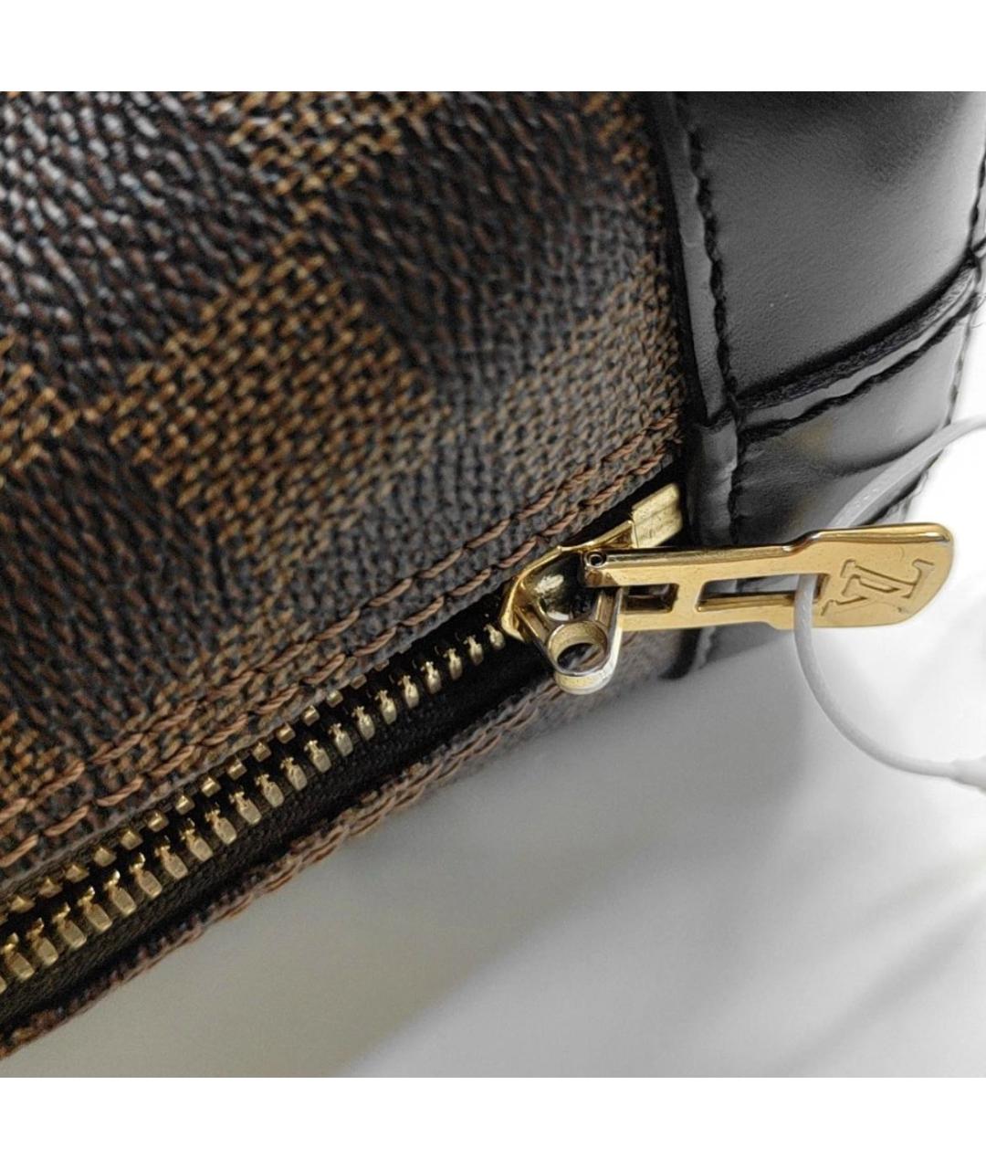 LOUIS VUITTON Коричневая кожаная сумка через плечо, фото 7
