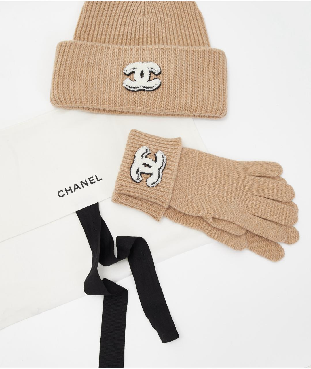 CHANEL Горчичная кашемировая шапка, фото 2