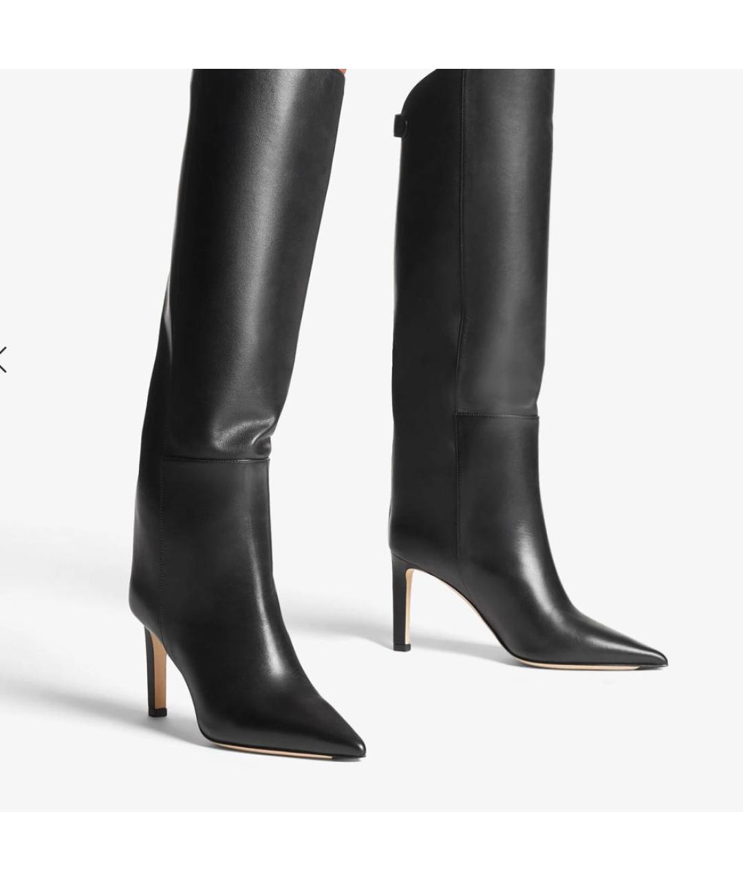 JIMMY CHOO Черные кожаные сапоги, фото 2