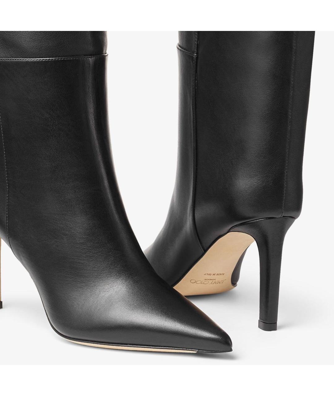 JIMMY CHOO Черные кожаные сапоги, фото 4