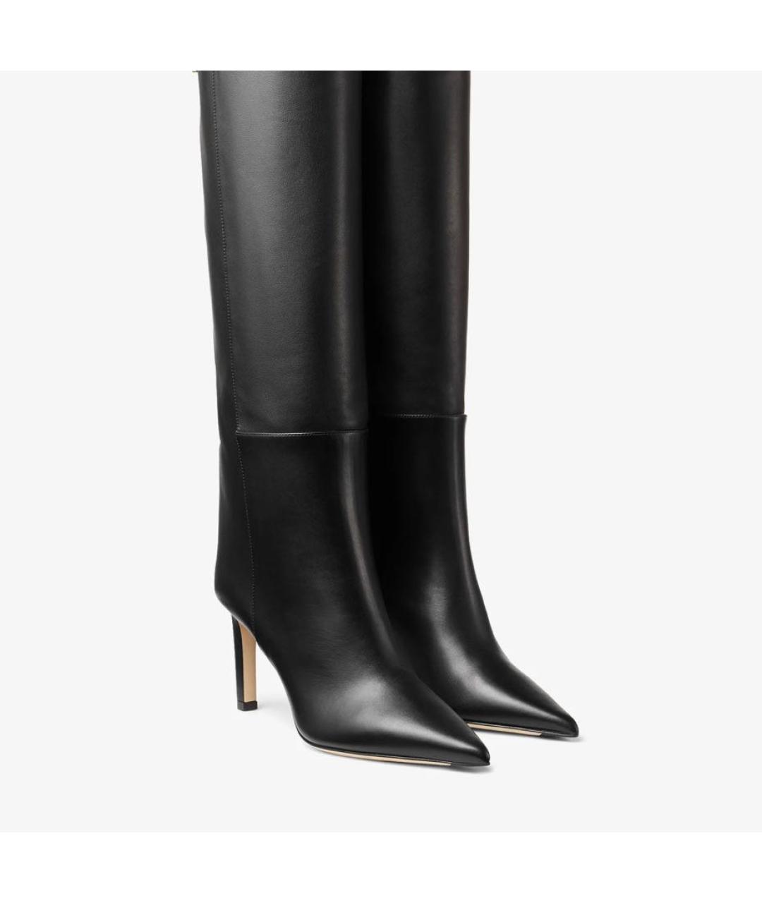 JIMMY CHOO Черные кожаные сапоги, фото 3