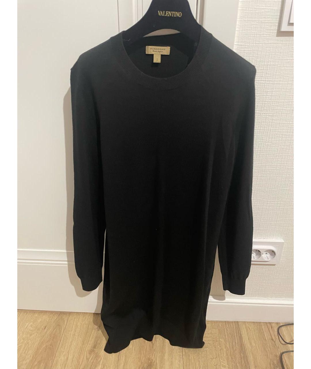 BURBERRY Черное шерстяное повседневное платье, фото 2