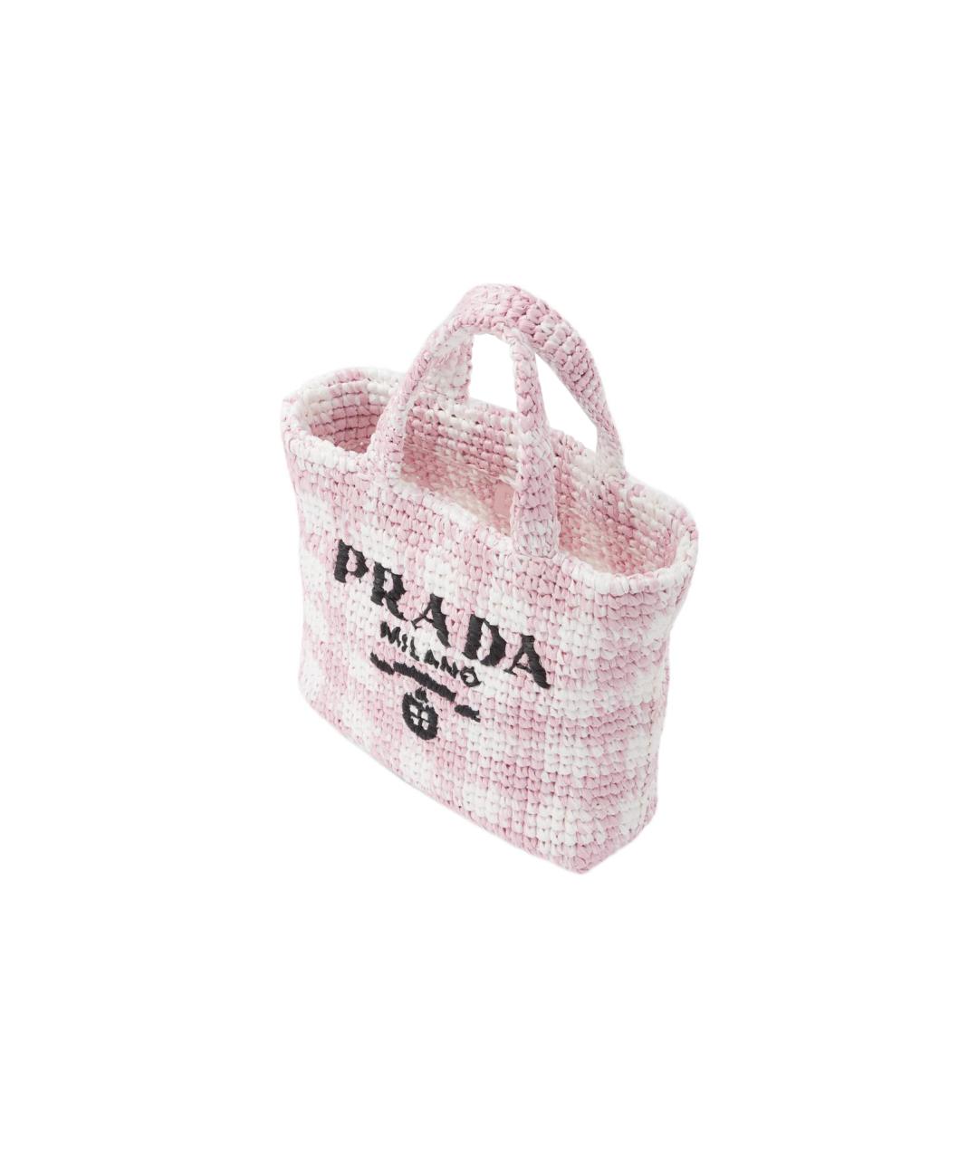 PRADA Розовая тканевая сумка через плечо, фото 3