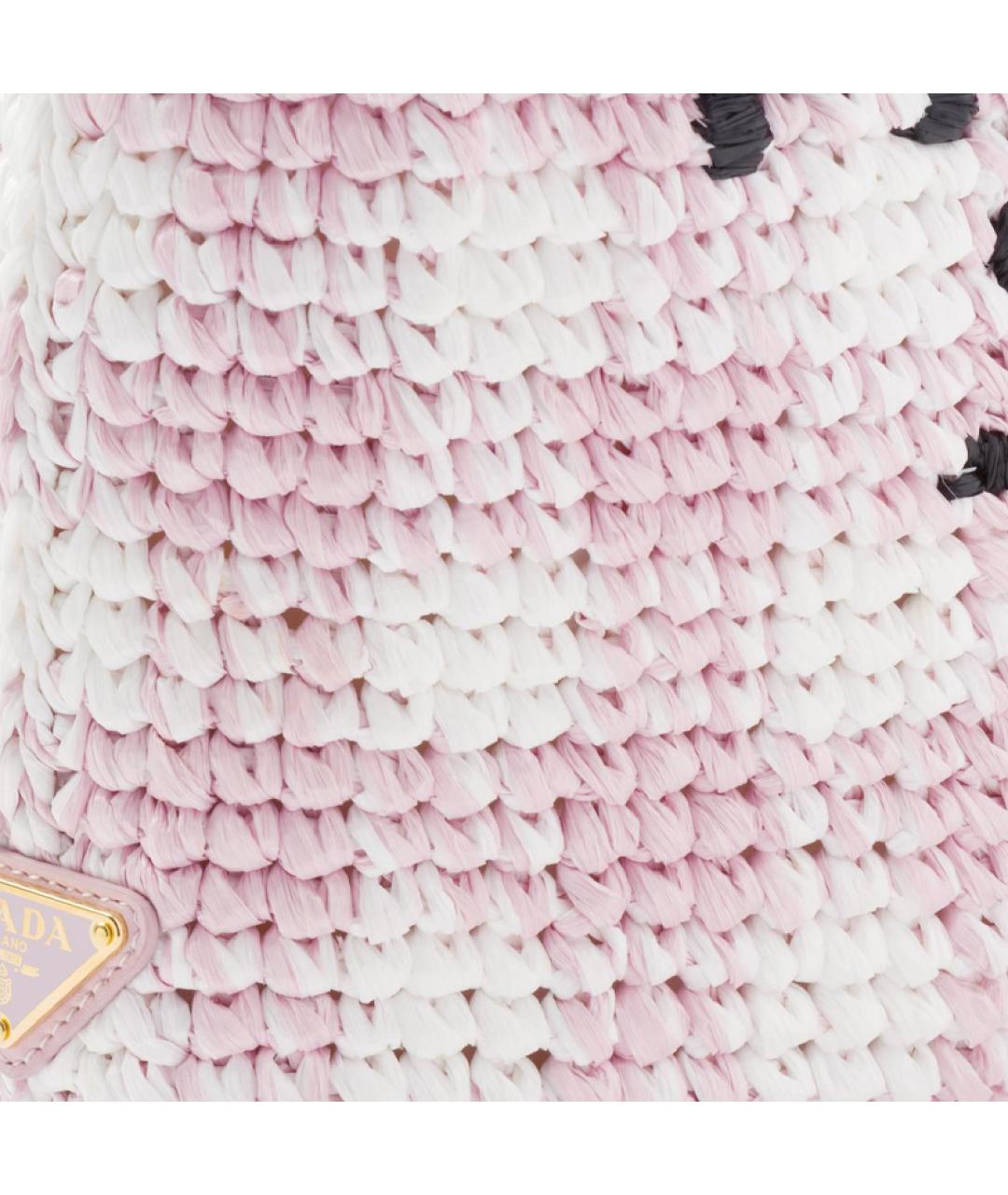 PRADA Розовая тканевая сумка через плечо, фото 5