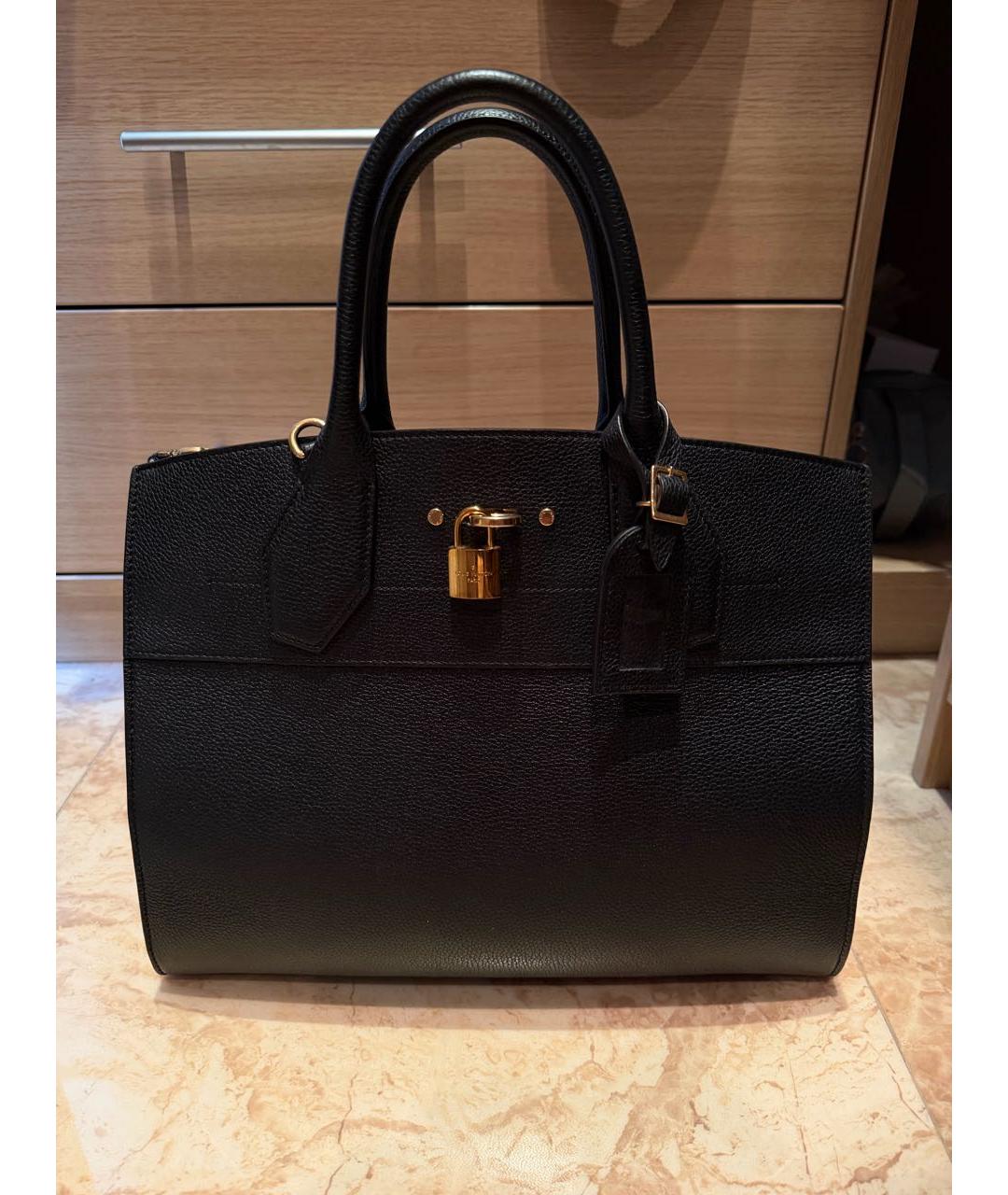 LOUIS VUITTON Черная кожаная сумка через плечо, фото 7